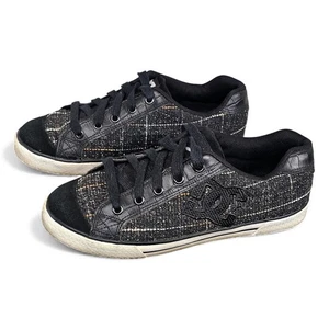 Zapatillas bajas vintage DC Shoes negras/grises a cuadros raras 8,5 m/10 W - Imagen 1 de 5