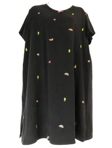 Secret Treasures Camicia da Notte Donna Nera Decorazione Frutta Tropicale Taglia L/XL (14-18) - Foto 1 di 11