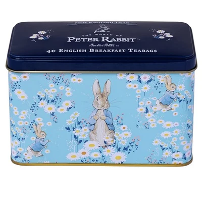 Lata de té Daisies Peter Rabbit con 40 bolsitas de té de desayuno inglés Foto 1 de 4