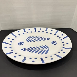 Piatto italiano dipinto a mano - Ceramiche Toscane disegno foglia blu - Foto 1 di 8