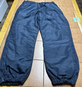 LL Bean Vintage Hunting Pants Mens Sz Large Blue Quilted Insulated Side Zip Ski - Picture 1 of 10