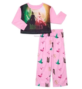 Wicked Mädchen Pyjama Set Shirt Hose 4 6 8 10 12 Film Elphaba Glinda rosa grün - Bild 1 von 4