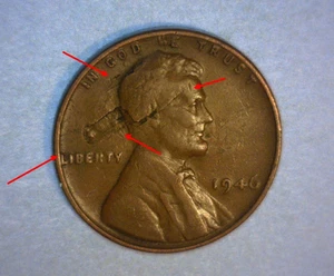 1946 LINCOLN CENT, DEFECTIVE PLANCHET🌟MAJOR SPLIT LAMINATION 🌟US ERROR COIN - Picture 1 of 4