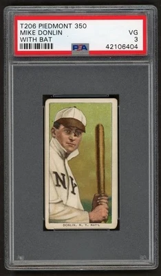 1909-11 T206 Piedmont 350 Back Mike Donlin (con bate) PSA 3 "Envío gratuito" Foto 1 de 2