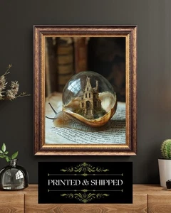 Haunted House Snail Surreal Gothic Fantasy Dark Academia Wall Art Print - Picture 1 of 5