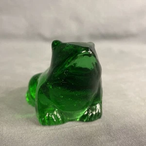 GANZ Solid Art Glass Lucky Little Frog Figurine Green 2" Tall Paperweight - Picture 1 of 5
