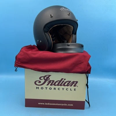 Nuevo - Casco Indian Motorcycle Retro Cara Abierta - Negro Mate - Talla Pequeña Foto 1 de 4