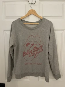 Rolling Stones Tour Of Europe 76 Womens L Licensed Sweatshirt Gray Red Concert  - Picture 1 of 6