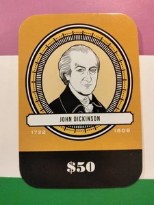 2017 Clarkson Potter JOHN DICKINSON history Deal or Duel game card Free Ship - Picture 1 of 2