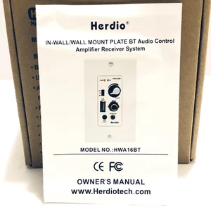 Herdio In-Wall Mount Plate BT Audio Control Amplifier Receiver System - Afbeelding 1 van 9