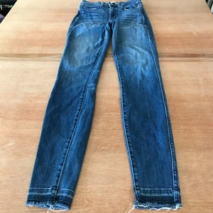 AYR The Riser Skinny Jeans Damen 28 Blau High Rise Raw Hem Medium Wash Preppy - Bild 1 von 14