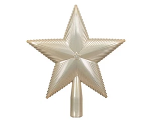 21cm Christbaumspitze Stern Strukturiert Weihnachtsbaumspitze  Perle - Bild 1 von 2
