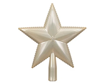 21cm Christbaumspitze Stern Strukturiert Weihnachtsbaumspitze  Perle - Bild 1 von 2