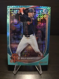 2025 Bowman Chrome Mega Willie Adams Aqua Mojo Refractor /299 - Bild 1 von 2