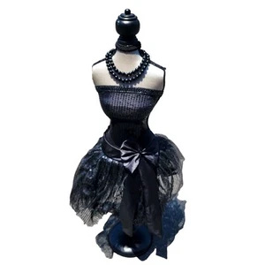 Black Lace & Sequin Gown Lady Mannequin Dress Form | Gothcore Decor Hobby Lobby - Picture 1 of 6