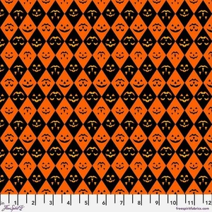 Free Spirit - Costumes & Cobwebs - Jack Of Diamonds - Orange, Fabric BTY - Picture 1 of 7