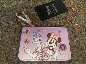 Disney Minnie & Daisy Freundschaft Kartenetui Ausweis Geldbörse Reißverschluss Perlen Neu mit Etikett - Bild 1 von 12