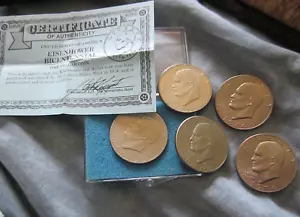 5 - EISENHOWER DOLLARS 1974 & BICENTENNIAL COINS - Picture 1 of 5