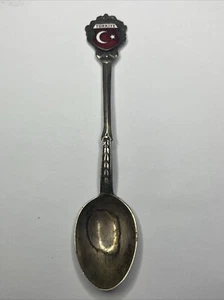 Vtg TURKIYE Flag Souvenir Spoon in 800 Silver ~ 4-3/8" Long ~ 9.8 grams ~ Turkey - Picture 1 of 4