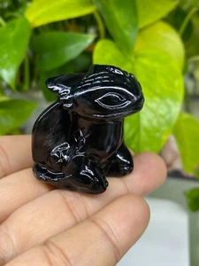 1 Stck. Natürlicher Obsidian Schädel Geschnitzt Quarz Kristall Reiki Heilung Geschenk - Bild 1 von 8