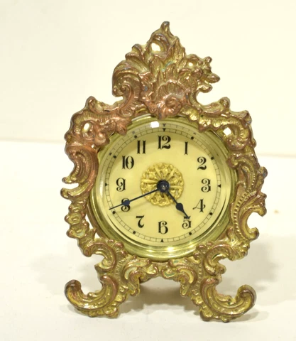 Ornate Victorian Small Desk Clock in Working Condition Cover