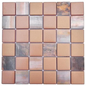 Metall Mosaik Fliesen Brown Braun Mix Wand Boden Fliese Bordüren Mosaic Matt - Bild 1 von 5