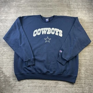VINTAGE Dallas Cowboys Champion Sweatshirt Mens Extra Large Blue Crewneck - Picture 1 of 10