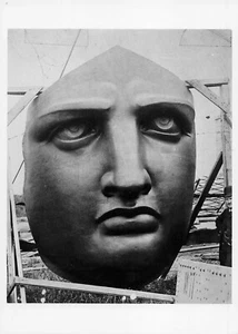 Vintage Face of the Statue of Liberty B/W Photo Postcard Reprint - Picture 1 of 2