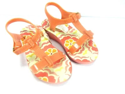 Baby Gap Guava Pink Floral Sandals Jelly Wedge Shoes Size 7 - Image 1 of 3