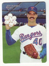 1990 Mother's Cookies Texas Rangers JEFF RUSSELL #8