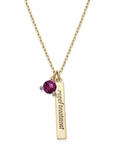 $58 Kate Spade gold tone birthstone crystal necklace  February  KZ3 - Picture 1 of 7