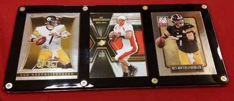 BEN ROETHLISBERGER 3 CARD PLAQUE, PITTSBURGH STEELERS,MIAMI OF OHIO REDHAWKS Cover