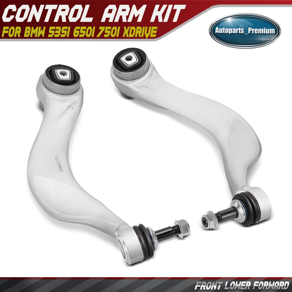 2Pcs Front Lower Forward Control Arm w/ Ball Joint for BMW 535i 650i 750i xDrive - Image 1 of 4