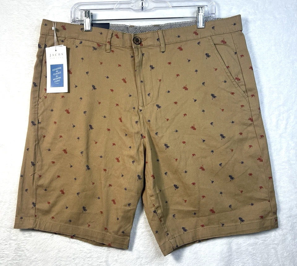 Pantalones Cortos Jachs New York Bleeker 9" Bronceados Palmeras Para Hombre Talla 34 Golf Playa NUEVO Foto 1 de 4