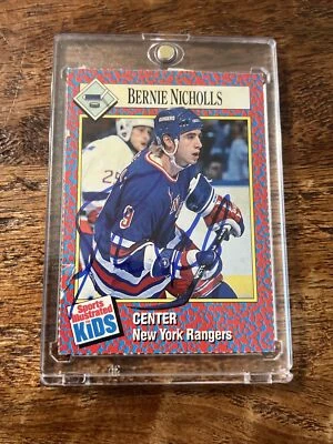 Tarjeta Ilustrada Deportiva Firmada IP Bernie Nicholls PSA ADN Autografiada Rangers Foto 1 de 3