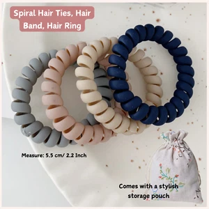 Marrie Spiral Hair Ties 4 Pcs Traceless Plastic Coil Hair Ties No-Damage Combo 1 - Picture 1 of 3