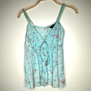 Y2K Floral Babydoll Top Bow Flowy Size M Fairy Cottagecore Milkmaid Coquette - Picture 1 of 6