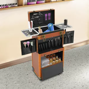 Kosmetikkoffer Makeup Koffer Trolley Beauty Case Friseurkoffer Kaffee Friseurbox - Bild 1 von 16