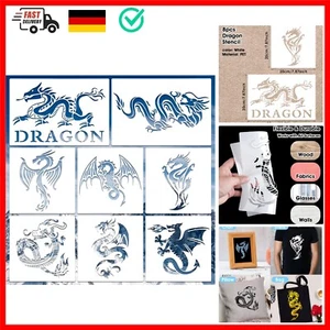 8 Stück Drachen Schablonen, Kunststoff Fliegender Drachen Zeichnen Malschablo... - Bild 1 von 9