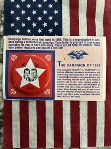 Reproduktion amerikanisches Öl 1968 Richard Nixon & Humphrey Kampagne Pin Button 11 - Bild 1 von 1
