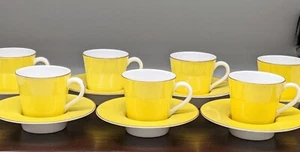 Mottahedeh Vista Alegre Sunshine Yellow Espresso Demitasse Cup and Saucer **MANY - Picture 1 of 5