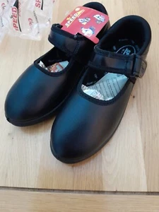Girls Black Shoes Faux Leather Mary Jane Smart Size 13 uk - Picture 1 of 12