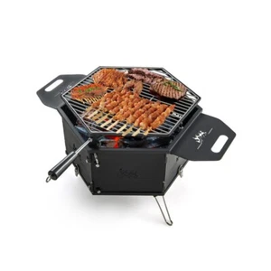 3-in-1 Portable BBQ Charcoal Grill Stove Rotatable Folding Body & Legs W/Handles - Picture 1 of 10