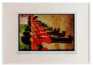 Royal Family UK GB England 165043 Rifle Drill Watercolour Picture Frame - Picture 1 of 1