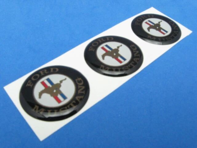 MUSTANG LOGO DOMED DECAL EMBLEM STICKER SET OF THREE A-#266 - Image 1 of 1