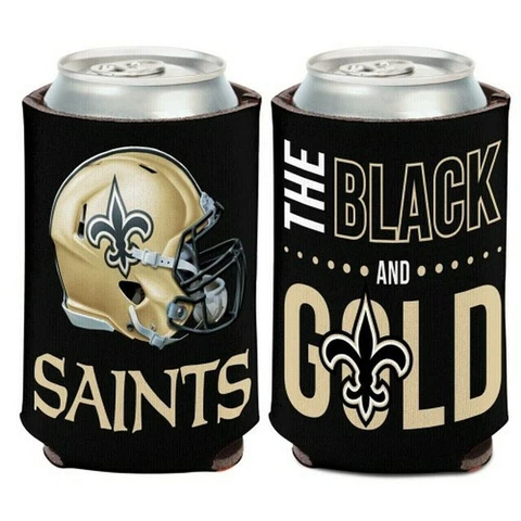New Orleans Saints Slogan Design NFL Can Cooler " THE BLACK AND GOLD " Cover
