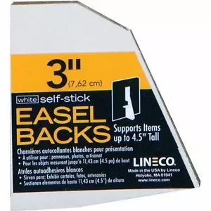 New ( 5pk ) Lineco 3'' Self Stick Easel Backs- White - Picture 1 of 1