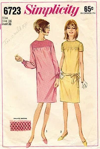 De colección 1960 Simplicity Misses' Vestido Patrón 6723 Talla 16 Sin Cortar - Imagen 1 de 2