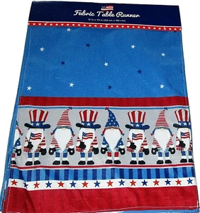 PATRIOTIC Table Runner ~ 13" X 72" ~ PATRIOTIC GNOMES - Picture 1 of 1