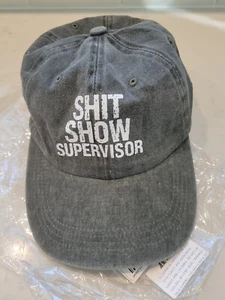 Funny Hat, $HIT SHOW SUPERVISOR GREEN CANVAS WITH OD GREEN, Operators Hat Funny - Picture 1 of 7